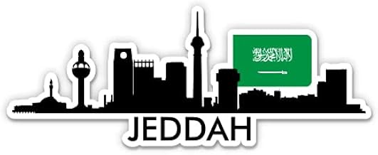 Squiddy Jeddah Saudi Arabia Skyline - Vinyl Sticker Decal for Phone, Laptop, Water Bottle (4" Wide)