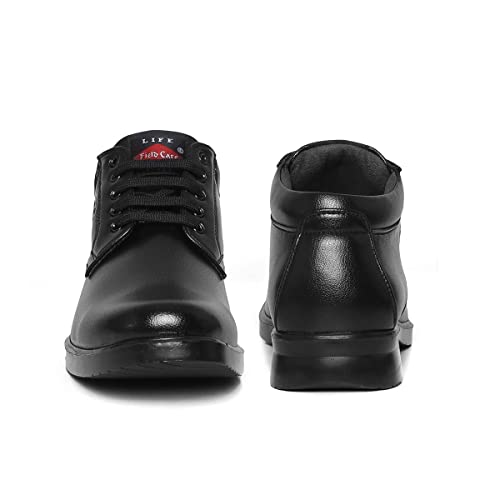 Image of FIELD CARE Men's Fashion Lace-Up Mid Top Formal Dress Shoes - Stylish Office, Business Footwear with Comfortable Cushioned Sole