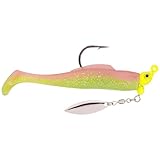 Strike King (STM18-860) Saltwater Speckled Magic Fishing Lure, 860 - Electric Chicken/Chartreuse Head, 1/8 oz, Under-Spin Blade