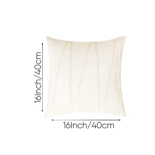 Image of Amazon Brand - Umi Decorative Striped Throw Pillow Covers 16 X 16 Inch,Soft Solid Velvet Pillow Covers Cushion Case with Zigzag Pattern for Sofa Bedroom 40 X 40 Cm (Pack of 5) Cream