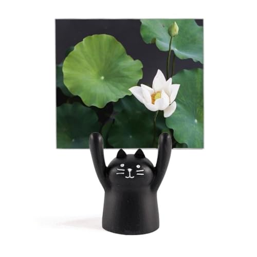 Porte-photo chat noir support mémo pince note mignon décoration maison et bureau
