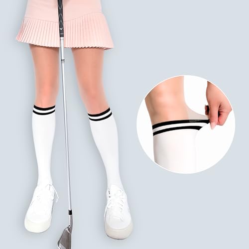 Stripe Two-Tone Knee-High Golf Stockings Pantyhose Tights UV Protection Spring Summer Autumn2