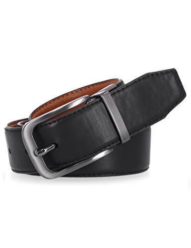 Skechers Cinto masculino casual e social, Conhaque/preto (stretch performance reversível)
