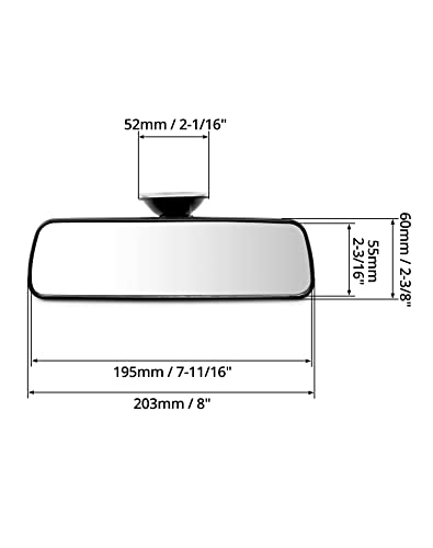 QWORK® 200 x 60 mm Retroviseur Interieur Voiture avec Forte Ventouse, Retroviseur Conduite Accompagnée Rotatif à 360° – vue 6