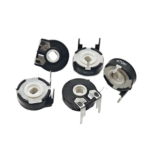 5PCS PT15 Horizontal Adjustable Potentiometer 470K Elliptical Hole Resistor Switch 3Pin