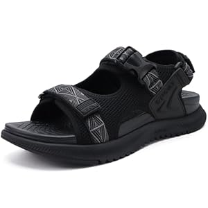 ONCAI Hiking Sandals for Men,Arch Support Man Walking Sandals,Breathable Mesh Beach Sandalias and Orthopedic Recovery Sports Slides with Adjustable Strap
