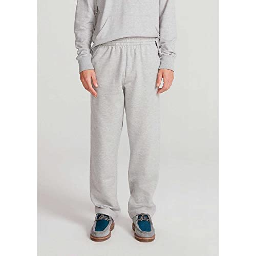 Calça Básica Masculina Reta Em Moletom Peluciado - Cinza M