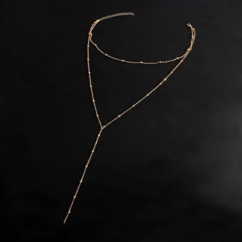 Long gold necklaces for women, Gold lariat necklace, Long chain necklace for women 6