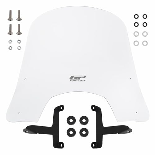 GP Kompozit Evrensel Scooter için Kısa Ön Cam Cam Şeffaf 42 cm