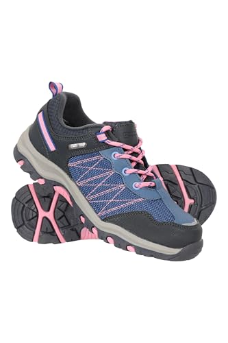 Mountain Warehouse Stampede Kids Walking Shoes - Lightweight & Waterproof Sneakers with Suede & Mesh Upper for Boys & Girls - for Spring Summer, Wet Weather Lilac Junior Shoe Size 5