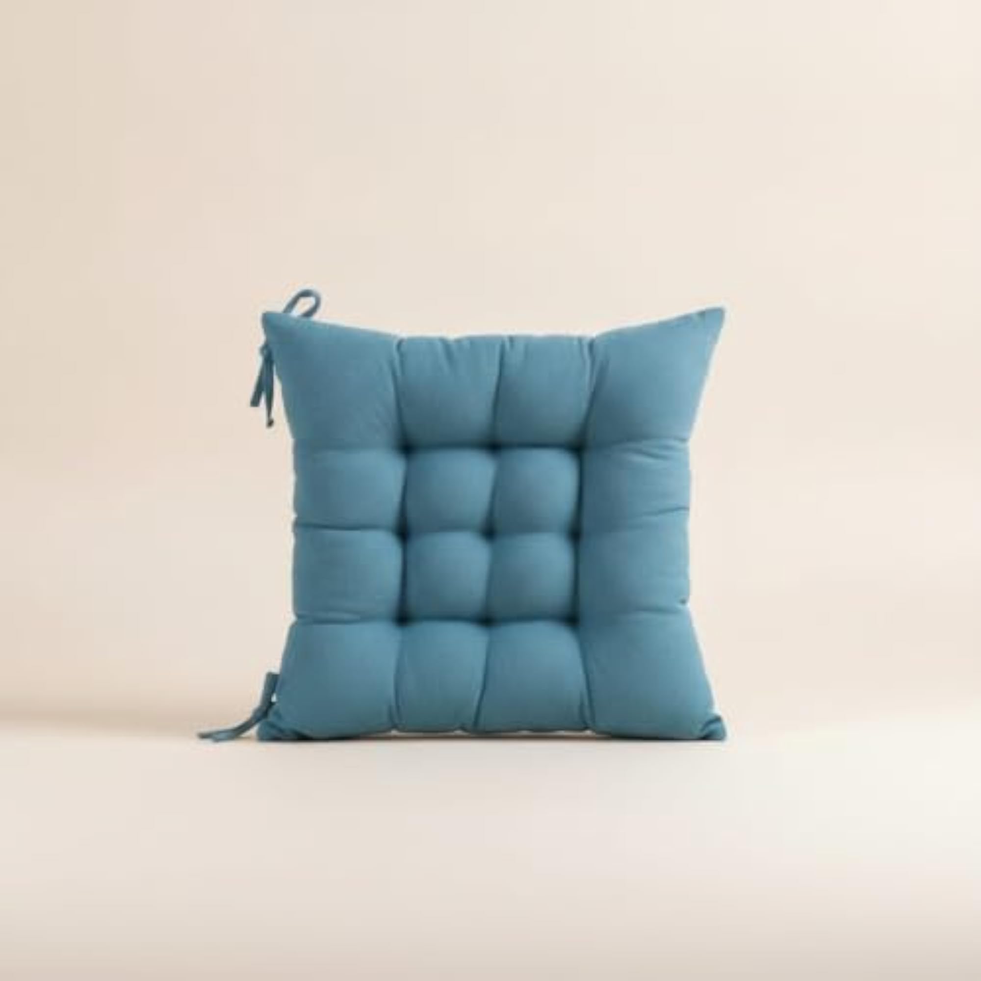 Thick Tufted Seat Cushion, Sky Blue Thin