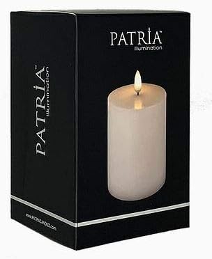 3 Inch x 4 Inch Patria LED Pillar Candle Ivory