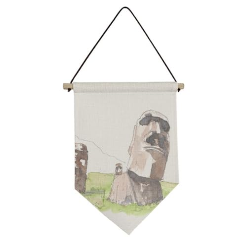 Bannière Moai déco Île de Pâques pour un salon évasion nature