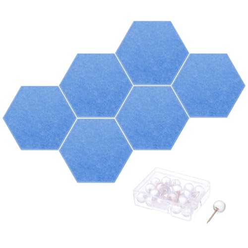 Panneau d'affichage hexagonal en feutre bleu ciel PATIKIL 30,5x25,4 cm lot de 6