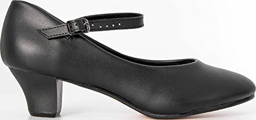 Linodes Pu Leather Ankle Strap Character Shoe 1.55'' Dance Shoes For Women-Black-5.5M #TOP2