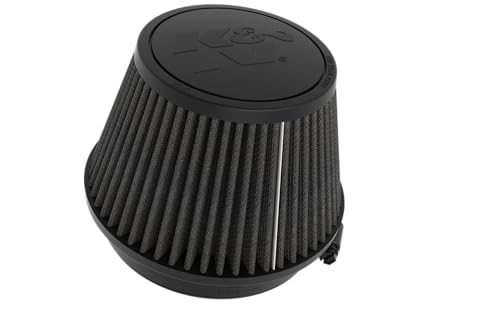 K&N Dryflow Lifetime Universal Clamp-On Air Filter: Dry Synthetic, Washable, Oil-Free: Flange Diameter: 5 In, Filter Height: 4 In, Flange Length: 1 In, Shape: Centered, RU-3120HBK