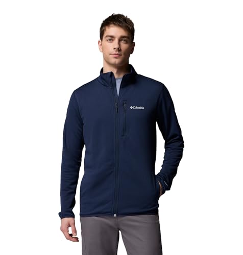 Columbia Mens Essential Hike Grid Fleece Full Zip, Collegiate Navy, X-Large