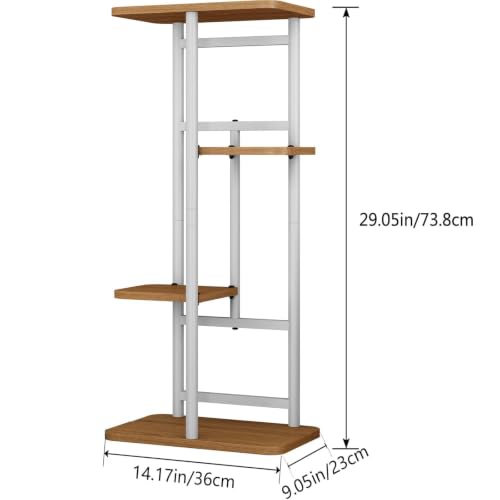 Image of LINZINAR Plant Stand Indoor 4 Tier Metal Corner Tall Flower Shelf