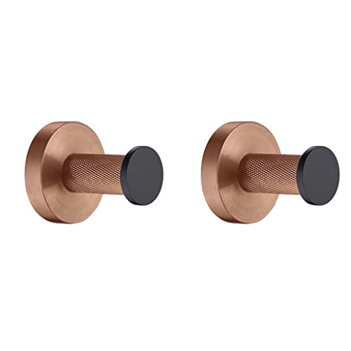 ANNBKA Juego de accesorios de baño de oro rosa y negro, juego de accesorios de baño, toallero, soporte para papel higiénico, gancho para bata de toalla, jabonera, cepillo de inodoro (2 ganchos para