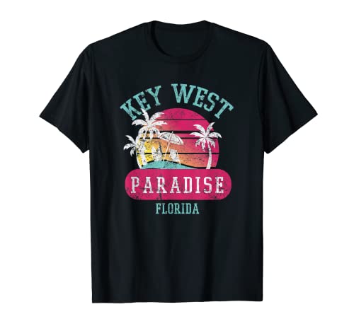Key West Sunset Vintage Florida Beach - Arte de novedad Camiseta