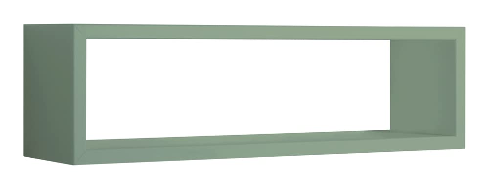 Étagère murale flottante MODULARREDO REGOLO vert mer tablette bois 60 cm