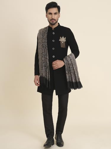 Image of Zamour Faux Pashmina Soft Jamawar Woven Jacquard Shawl for Men