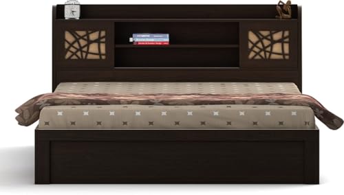 Image of Spacewood Mayflower Bed | King (78 X 72) Engineered Wood Bed with 3 /4th Lifton Storage | 3 Year Warranty | Modern Design | Vermount