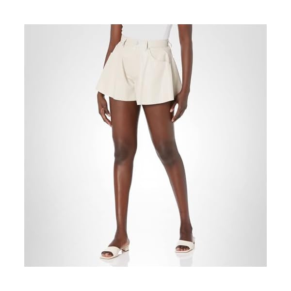 [BLANKNYC] Womens Luxury Clothing Vegan Leather Flare Shorts, Comfortable & Stylish, Clear Cut, 31