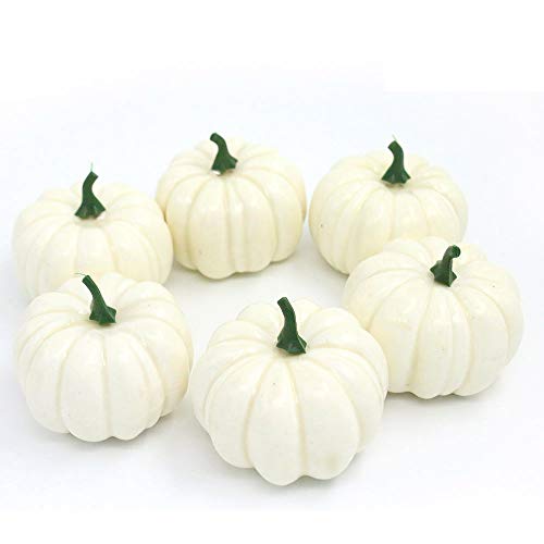 Nice purchase Realistic Fake Artificial Small Pumpkins for Decor Halloween Fall Harvest Thanksgiving Party DIY Craft (White Pumpkins)