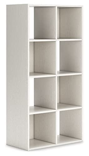 Image of Signature Design by Ashley Aprilyn Farmhouse 8 Cube Storage Organizer or Bookcase, Whitewash