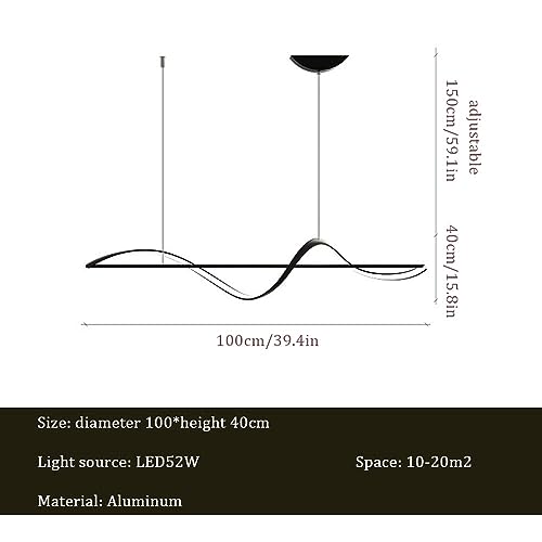 Luminaire suspendu à LED à intensité variable noir pour table de salle à manger - 5