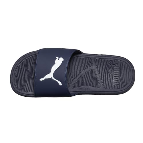 PUMA PUMA Men's Cool Cat 2.0 Slide Sandal, SPORT-PUMA Navy-Puma White, 11