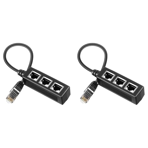 JSDNGURK 2X Rj45 �C�[�T�l�b�g �X�v���b�^ �A�_�v�^�A�C�[�T�l�b�g �X�v���b�^ 1-3�A�ƒ�A�I�t�B�X�A�w�Z�̃l�b�g���[�N�g���p