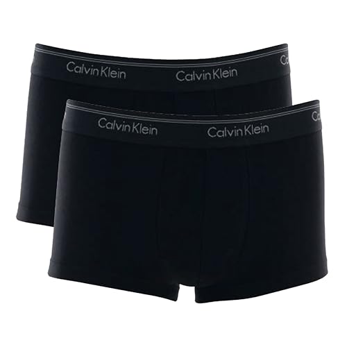 Calvin Klein Kit 2 Cuecas Low Rise Boxer Trunk Algodão Cotton Masculina Original, 2 Pretas, M