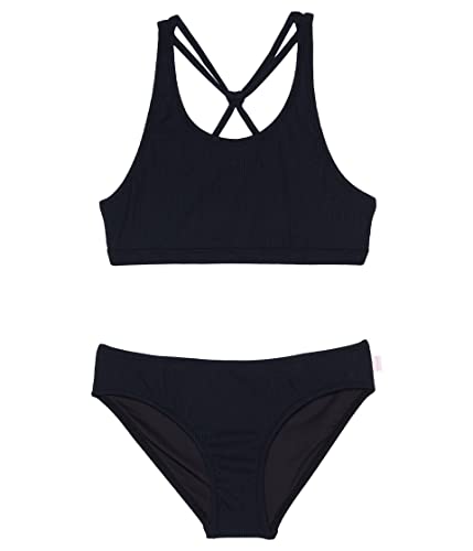 Seafolly Girl's Essential Strappy Back Bikini Set (Big Kids) Black 8 Big Kid Cover