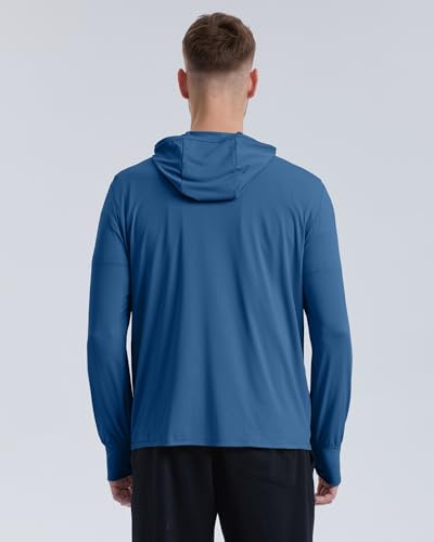 Locachy Jaqueta masculina com capuz e zíper completo, com proteção solar FPS 50+, manga comprida, pa