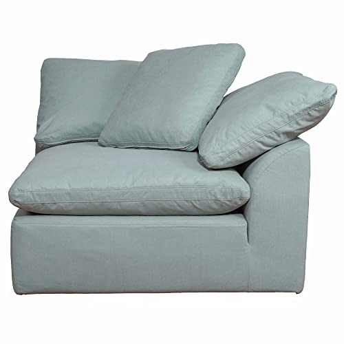 Sunset Trading Contemporary Puff Collection Slipcover Only for 3 Piece Sectional Sofa | Square Modular Couch Fitted Slip Covers | Stain-Proof Water-Resistant Washable Performance Fabric | Ocean Blue by Sunset Trading - Image 3
