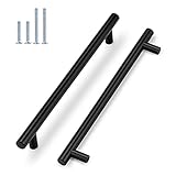 Probrico (5 Pack) 10' Center to Center Black Modern Cabinet Pulls Stainless Steel Cabinet Hardware...