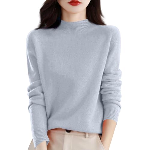 NBXNZWF Cashmere Sweaters for Women 2026 Mock Neck Warm Knitted Pullover Long Sleeve Lightweight Elegant Soft Sweater Xs Sweaters for Women