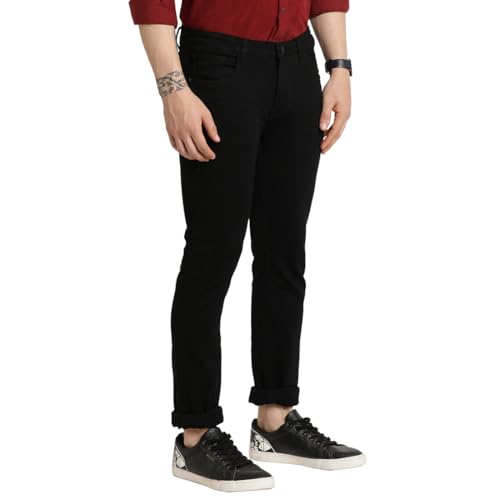 Image of Turtle Men Cotton Stretch Narrow Fit Charcoal Jeans||Men's Jeans||Men's Denim||Stretchable Jeans