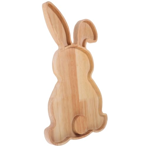 MAGICLULU Tablero De Embutidos En Forma De Conejo De Pascua - Bandeja De Servicio De Madera De Pascua - Platos De Conejo De Pascua - Tabla De Carne Y Queso Para Bocadillos -