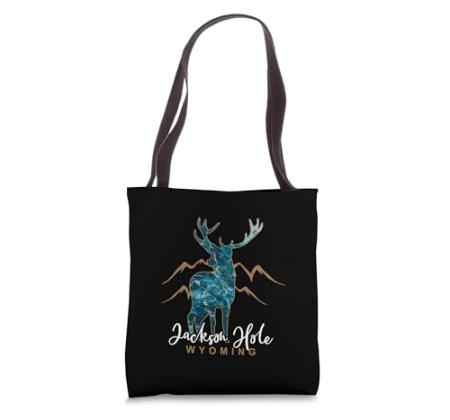 Jackson Hole Wyoming USA Elk Mountains Vacation Souvenir Tote Bag