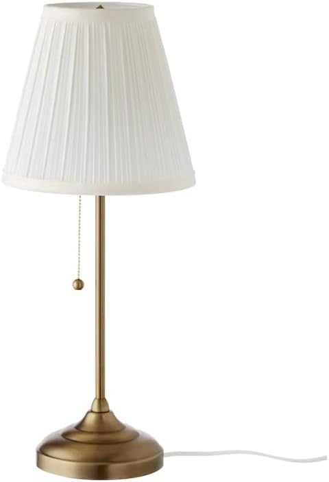 Ikea RSTID Table Lamp with Pull Switch (Brass/White)
