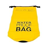 Mochila Impermeável para Camping, Saco Estanque 5 Litros, Amarelo