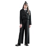 [アリサナ] 卒業式 小学生 女の子 スーツ 子供服 フォーマル 4点セット(ジャケット+ブラウス+パンツ+リボンタイ) ダニエル ブラック 150cm