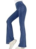 onsoyours jeans a zampa d’elefante donna flare leggins a campana slim fit jeggings yoga pantaloni a vita alta elasticizzati sexy casual b blu xs