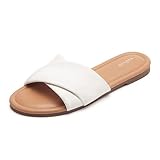 vodvob Women's Flat Slide Sandals Open Toe Summer Shoes Slip On Fashion Soft Comfort Slippers