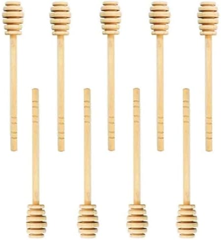 10 PCS Wood Honey Dippers Sticks,6 Inches Long Wooden Honey Dipper Drizzler Stirring Stick for Honey Jam Jar Dispense image 2