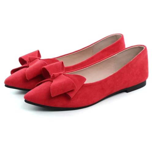 Image of TN TANGNEST Flats Shoes Women Comfort Casual Loafers | Classic Pointed Toe Bowknot Flats Cute Slip On Flats, Wear to Work Travel Walk