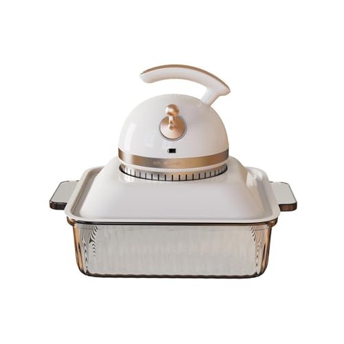 Freidora de aire de cristal, 1300 vatios – Sin aceite – 360°C de calor circulante – Amplio rango de temperatura 80~200°C – Temporizador libre de 5~60 minutos (7L)